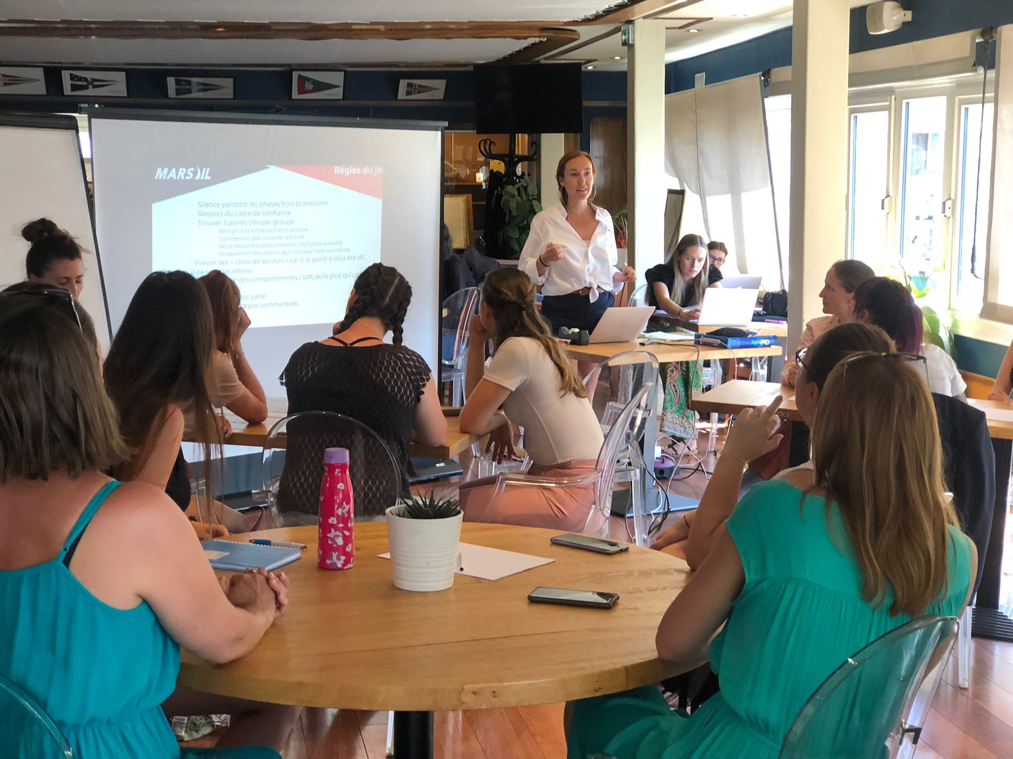 Amandines Deslandes en formation à terre